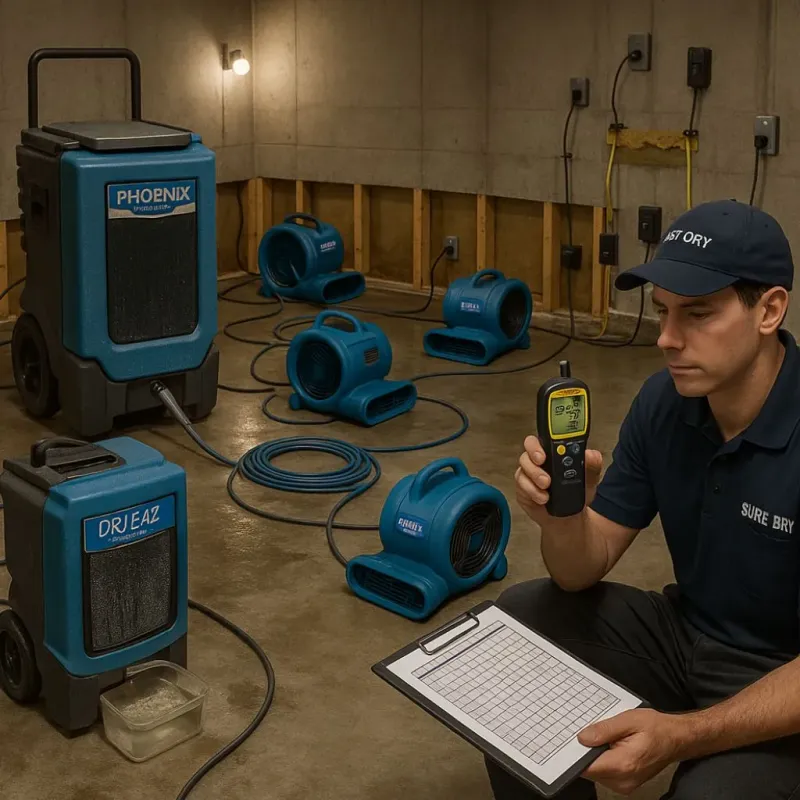 Structural Drying and Dehumidification process in Columbia, SC